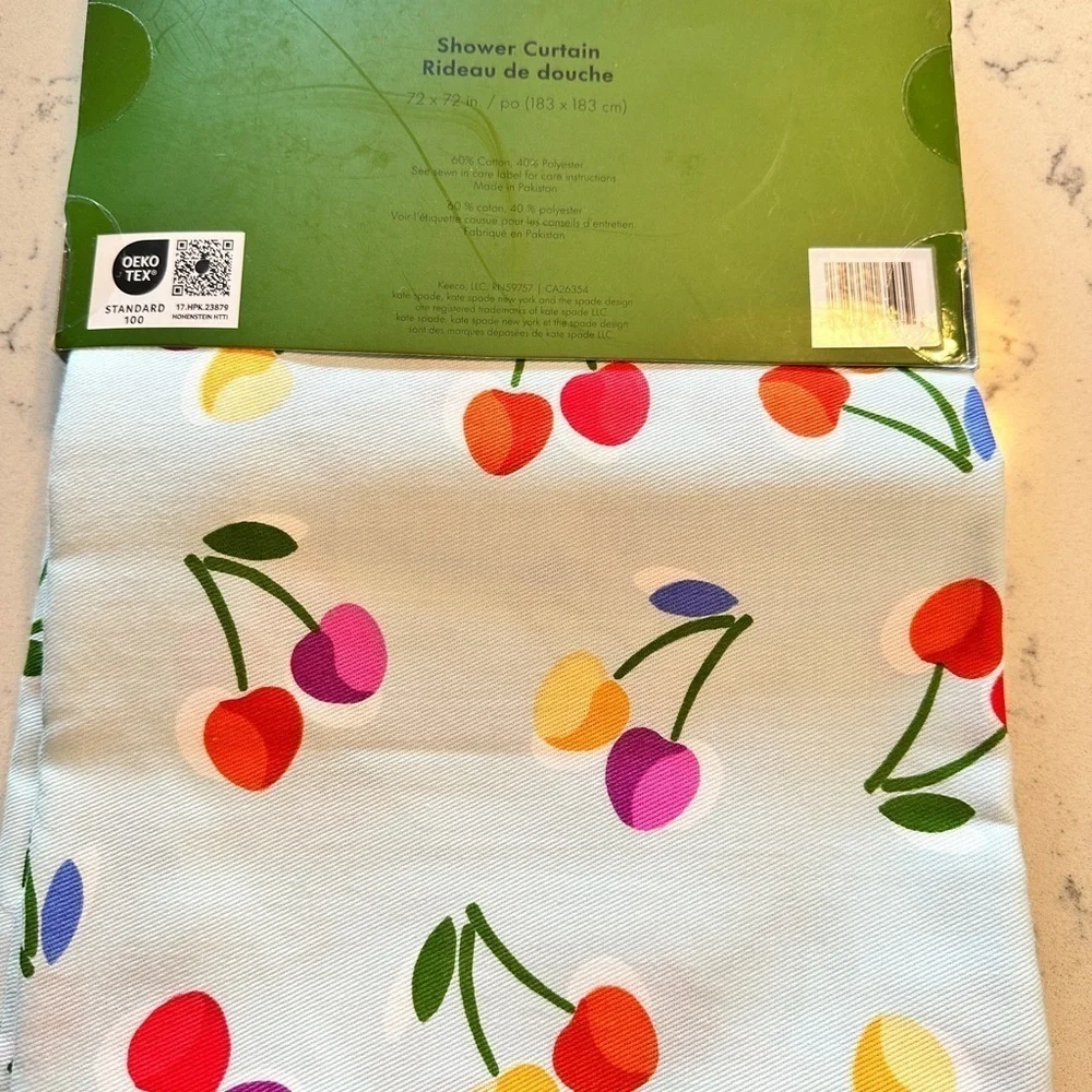 Kate Spade Cherries Shower Curtain - 72 x 72 - NWT